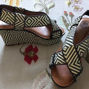 (1) Lucky Brand Summer Wedge.  Size 7.5 M.  Color:  Gun Metal